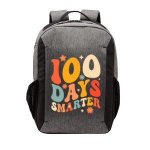 100 Days Smarter Happy 100th Day Of School Groovy Boy Girl Vector Backpack