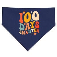 100 Days Smarter Happy 100th Day Of School Groovy Boy Girl USA-Made Doggie Bandana