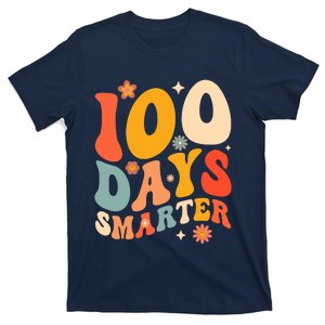 100 Days Smarter Happy 100th Day Of School Groovy Boy Girl T-Shirt