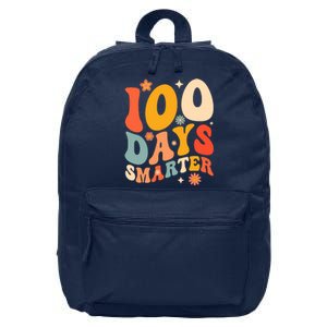 100 Days Smarter Happy 100th Day Of School Groovy Boy Girl 16 in Basic Backpack