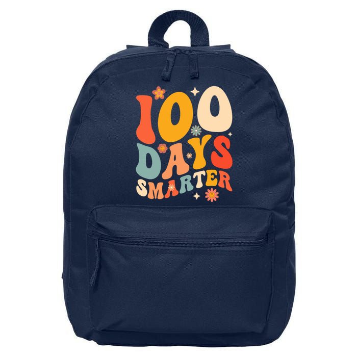 100 Days Smarter Happy 100th Day Of School Groovy Boy Girl 16 in Basic Backpack