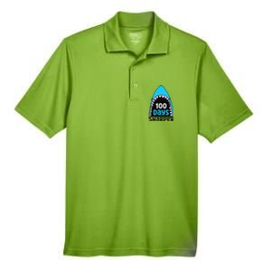 100 Days Sharper Boy Shark 100th Day Of School Men's Origin Performance Pique Polo