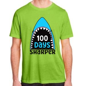 100 Days Sharper Boy Shark 100th Day Of School Adult ChromaSoft Performance T-Shirt