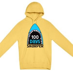 100 Days Sharper Boy Shark 100th Day Of School Premium Pullover Hoodie