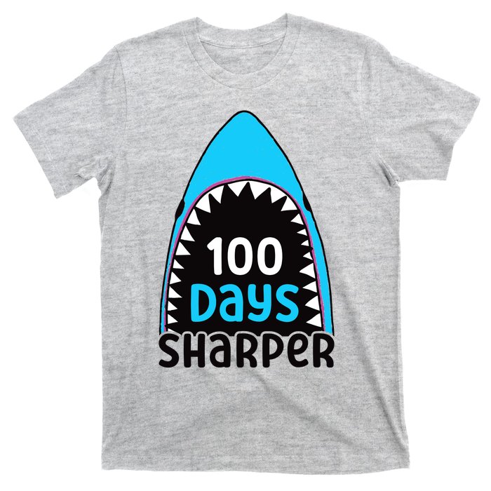 100 Days Sharper Boy Shark 100th Day Of School T-Shirt