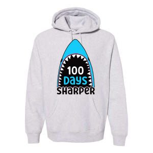 100 Days Sharper Boy Shark 100th Day Of School Premium Hoodie