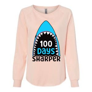 100 Days Sharper Boy Shark 100th Day Of School Womens California Wash Sweatshirt