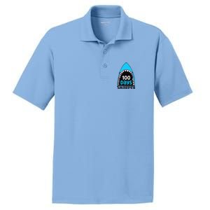 100 Days Sharper Boy Shark 100th Day Of School PosiCharge RacerMesh Polo