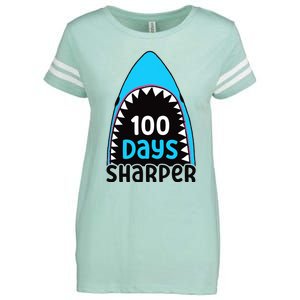 100 Days Sharper Boy Shark 100th Day Of School Enza Ladies Jersey Football T-Shirt