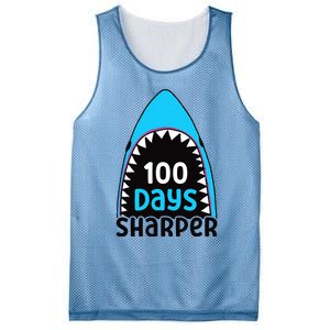 100 Days Sharper Boy Shark 100th Day Of School Mesh Reversible Basketball Jersey Tank