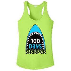 100 Days Sharper Boy Shark 100th Day Of School Ladies PosiCharge Competitor Racerback Tank