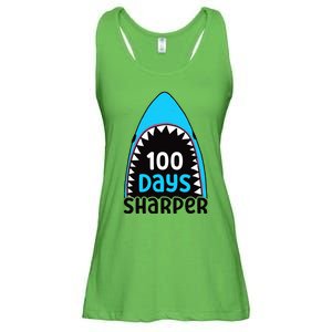 100 Days Sharper Boy Shark 100th Day Of School Ladies Essential Flowy Tank