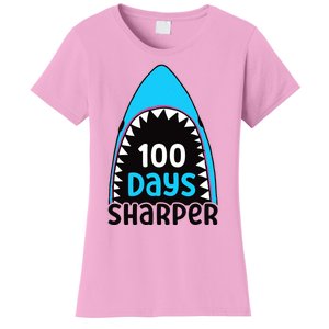 100 Days Sharper Boy Shark 100th Day Of School Women's T-Shirt