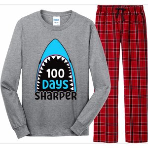 100 Days Sharper Boy Shark 100th Day Of School Long Sleeve Pajama Set