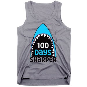 100 Days Sharper Boy Shark 100th Day Of School Tank Top