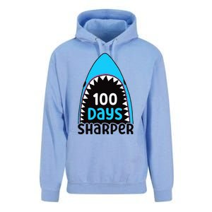 100 Days Sharper Boy Shark 100th Day Of School Unisex Surf Hoodie