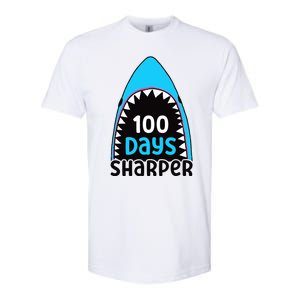 100 Days Sharper Boy Shark 100th Day Of School Softstyle CVC T-Shirt