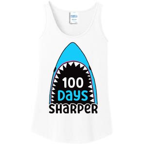 100 Days Sharper Boy Shark 100th Day Of School Ladies Essential Tank