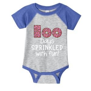 100 Days Sprinkled Fun Donuts 100th Day Of School Gift Infant Baby Jersey Bodysuit