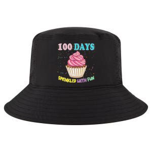 100 Days Sprinkled Fun Pink Cupcake 100th Day Of School Gift Cool Comfort Performance Bucket Hat