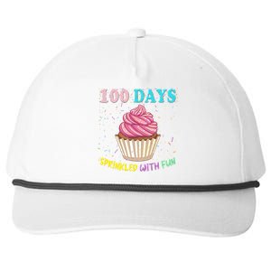 100 Days Sprinkled Fun Pink Cupcake 100th Day Of School Gift Snapback Five-Panel Rope Hat