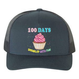 100 Days Sprinkled Fun Pink Cupcake 100th Day Of School Gift Yupoong Adult 5-Panel Trucker Hat