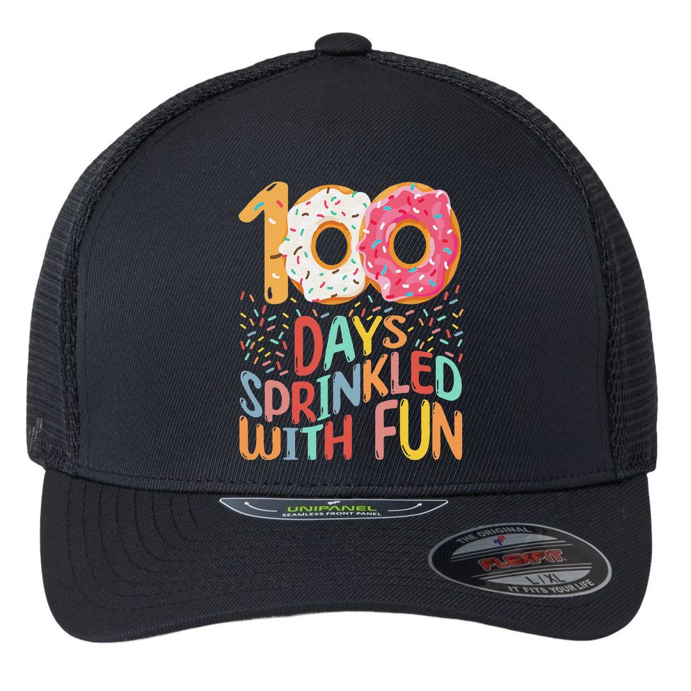 100 Days Sprinkled With Fun Cupcake 100th Day Of School Flexfit Unipanel Trucker Cap