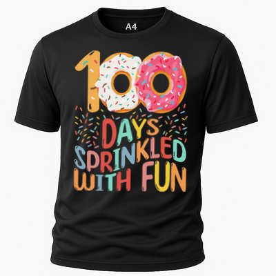 100 Days Sprinkled With Fun Cupcake 100th Day Of School Cooling Performance Crew T-Shirt