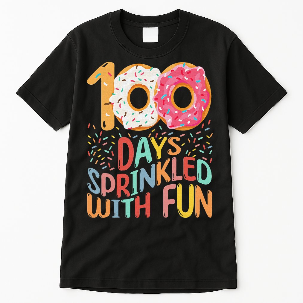 100 Days Sprinkled With Fun Cupcake 100th Day Of School Tall T-Shirt