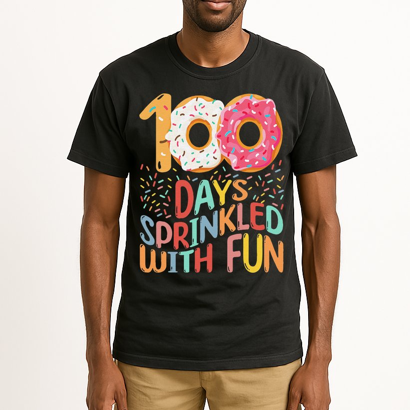 100 Days Sprinkled With Fun Cupcake 100th Day Of School Tall T-Shirt
