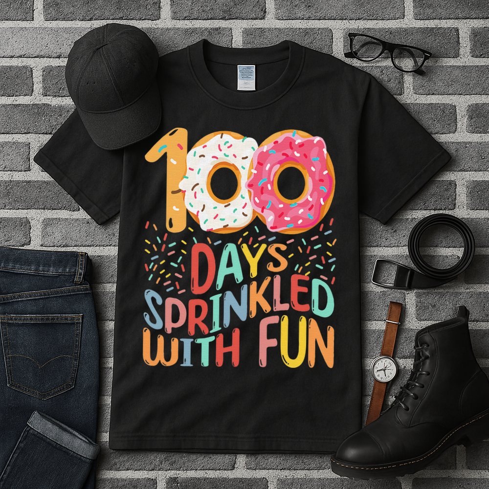 100 Days Sprinkled With Fun Cupcake 100th Day Of School Tall T-Shirt