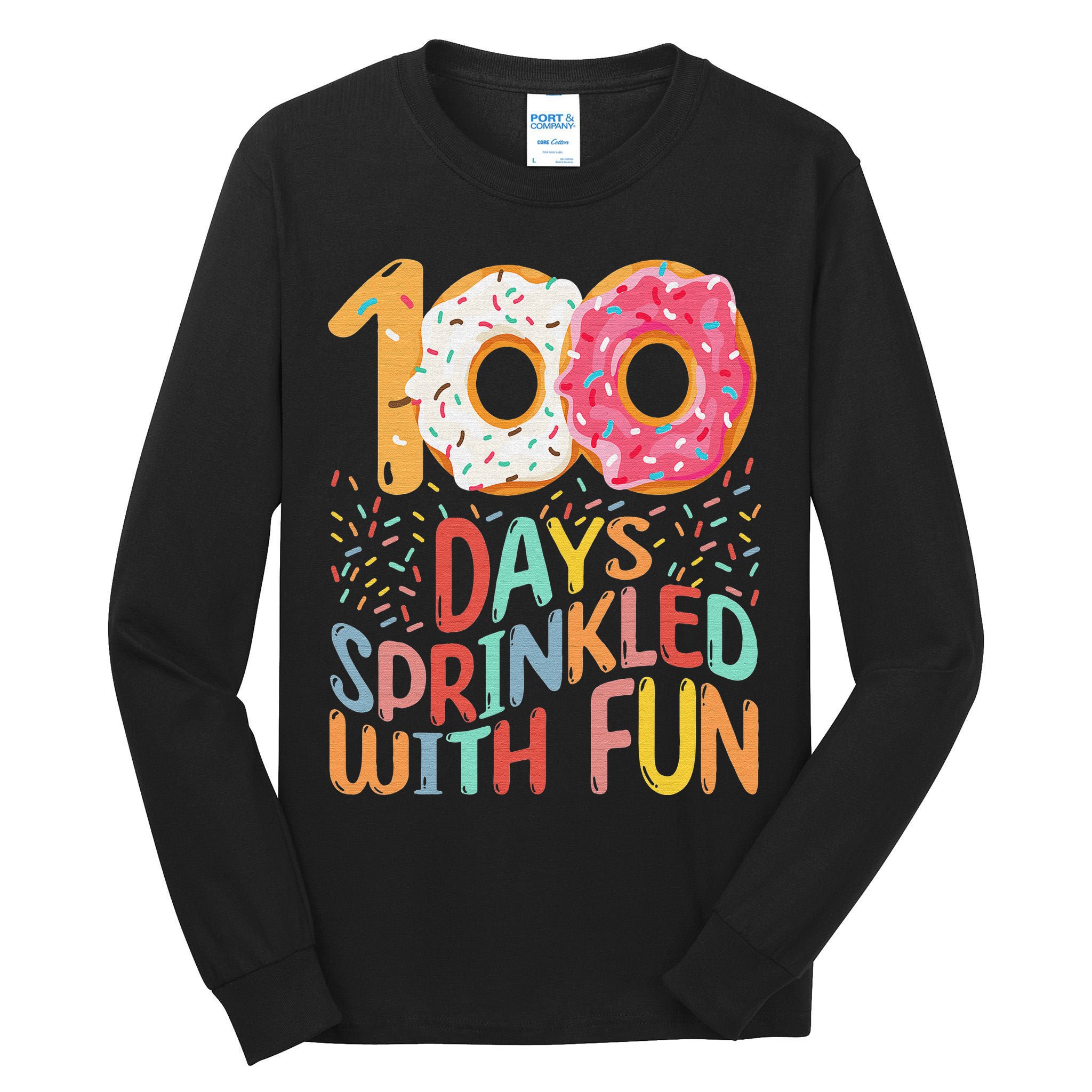 100 Days Sprinkled With Fun Cupcake 100th Day Of School Tall Long Sleeve T-Shirt