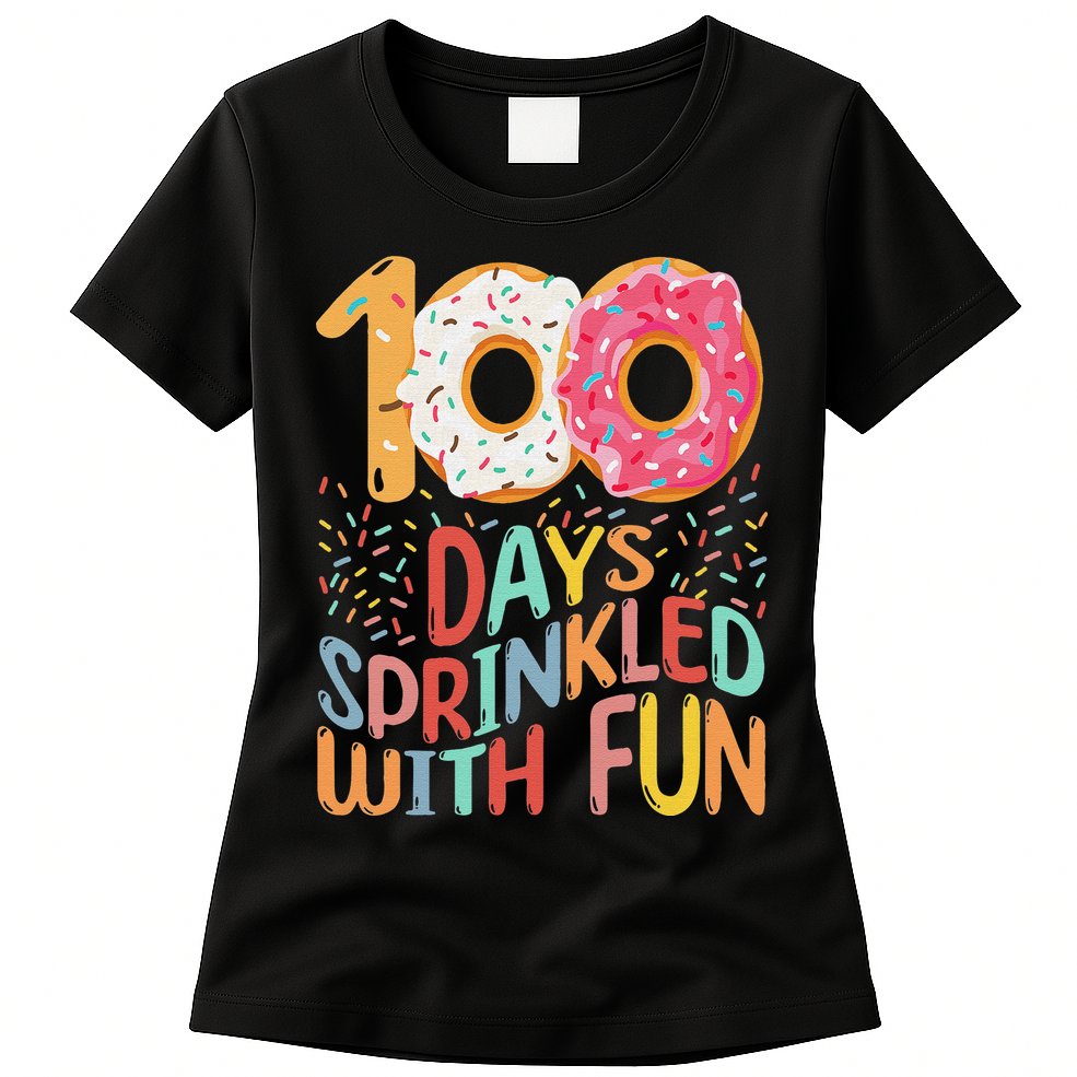 100 Days Sprinkled With Fun Cupcake 100th Day Of School Womens T-Shirt