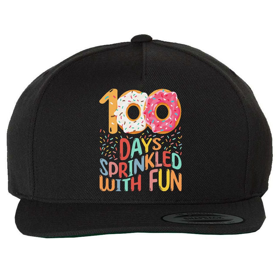 100 Days Sprinkled With Fun Cupcake 100th Day Of School Wool Snapback Cap