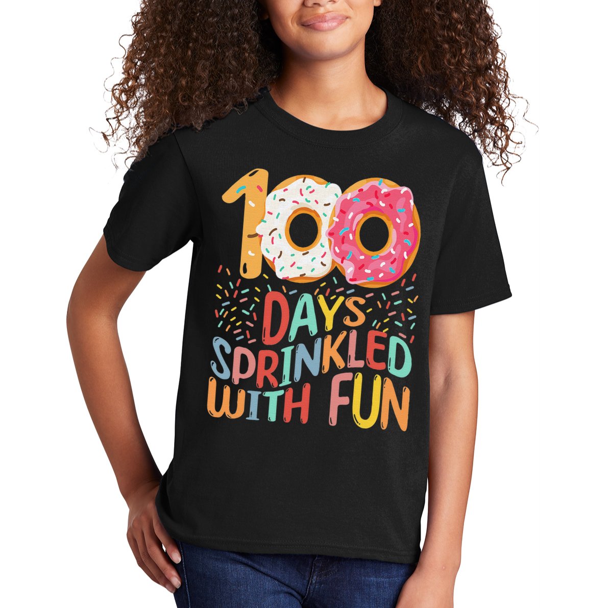 100 Days Sprinkled With Fun Cupcake 100th Day Of School Kids T-Shirt