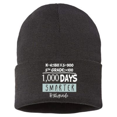 1000 days smarter - Fifth Grade Student Teacher gift Sustainable Knit Beanie