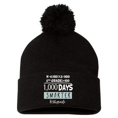 1000 days smarter - Fifth Grade Student Teacher gift Pom Pom 12in Knit Beanie