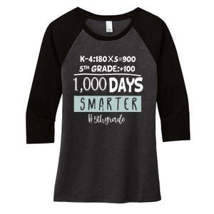 1000 days smarter - Fifth Grade Student Teacher gift Women's Tri-Blend 3/4-Sleeve Raglan Shirt