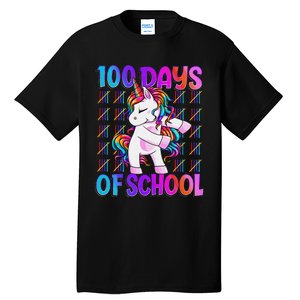 100 Days Smarter Unicorn 100 Days Of School 100th Day Tall T-Shirt