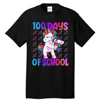 100 Days Smarter Unicorn 100 Days Of School 100th Day Tall T-Shirt