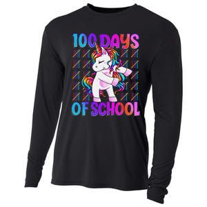 100 Days Smarter Unicorn 100 Days Of School 100th Day Cooling Performance Long Sleeve Crew