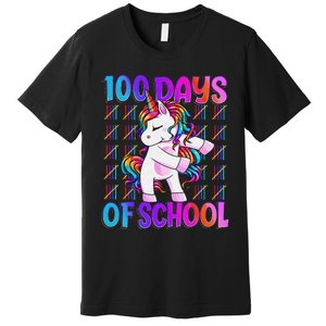 100 Days Smarter Unicorn 100 Days Of School 100th Day Premium T-Shirt