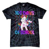 100 Days Smarter Unicorn 100 Days Of School 100th Day Tie-Dye T-Shirt