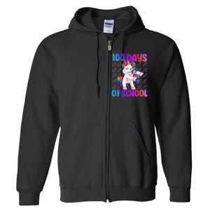 100 Days Smarter Unicorn 100 Days Of School 100th Day Full Zip Hoodie