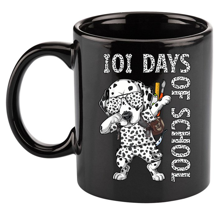 101 Days School Dabbing Dalmatian Dog Teachers 11oz C Handle Ceramic Mug