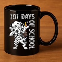 101 Days School Dabbing Dalmatian Dog Teachers 11oz C Handle Ceramic Mug