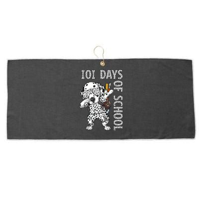 101 Days School Dabbing Dalmatian Dog Teachers Large Microfiber Waffle Golf Towel