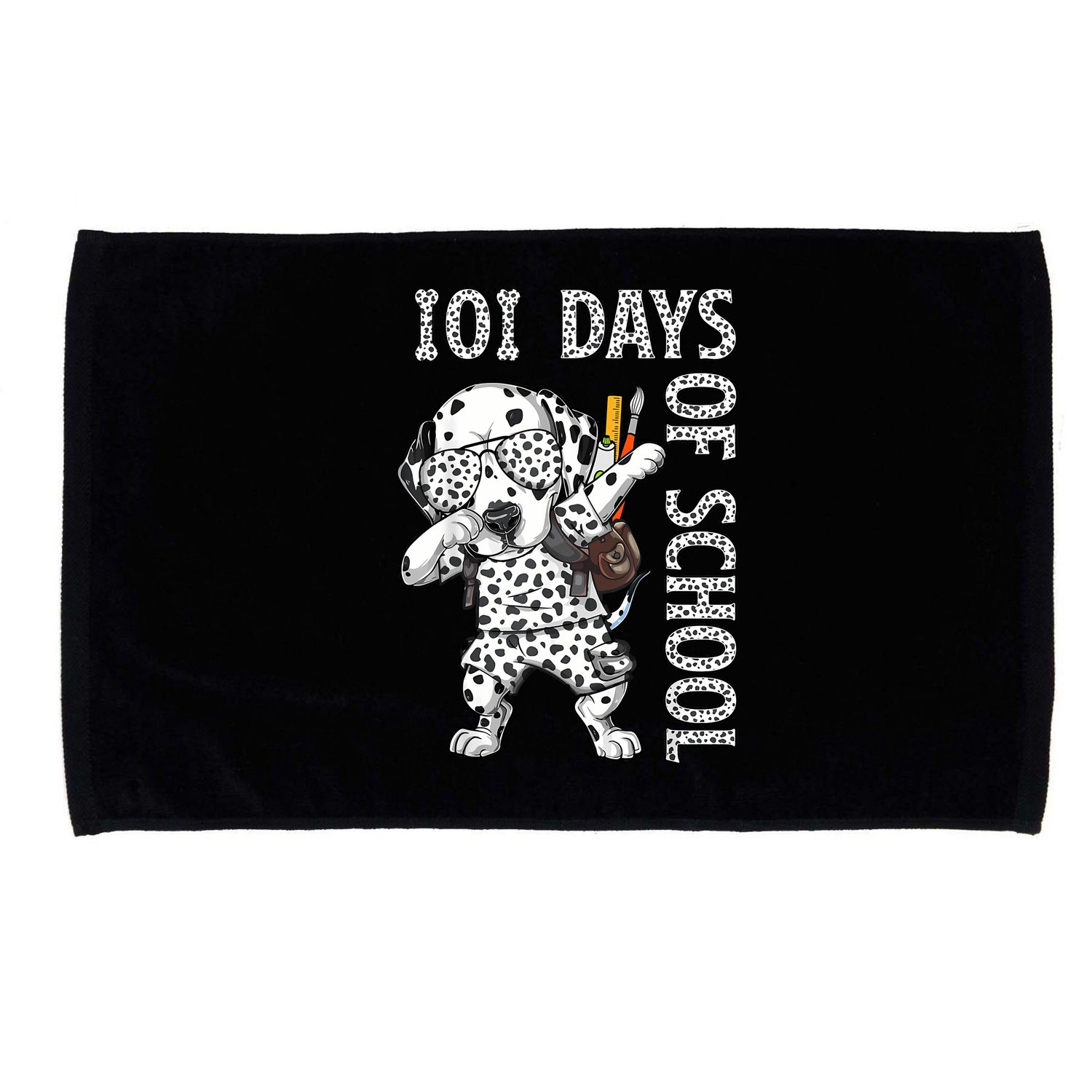 101 Days School Dabbing Dalmatian Dog Teachers Microfiber Hand Towel