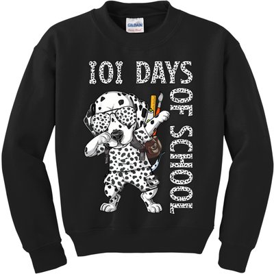 101 Days School Dabbing Dalmatian Dog Teachers Kids Sweatshirt
