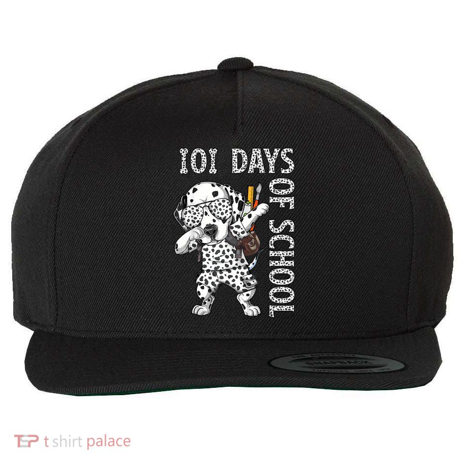 101 Days School Dabbing Dalmatian Dog Teachers Wool Snapback Cap